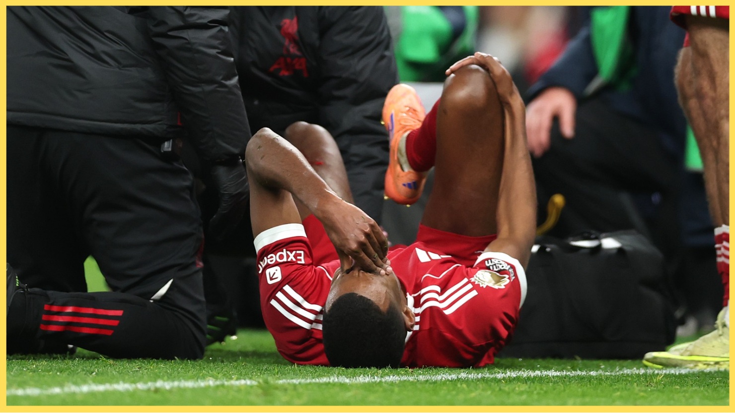 Alexander Isak suffered a suspected broken leg in Liverpool's 2-1 win over Spurs on Saturday