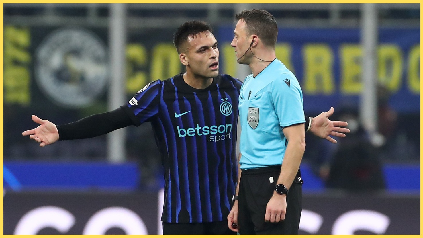 Lautaro Martinez protests to Felix Zwayer over the penalty given to Liverpool in their win against Inter Milan