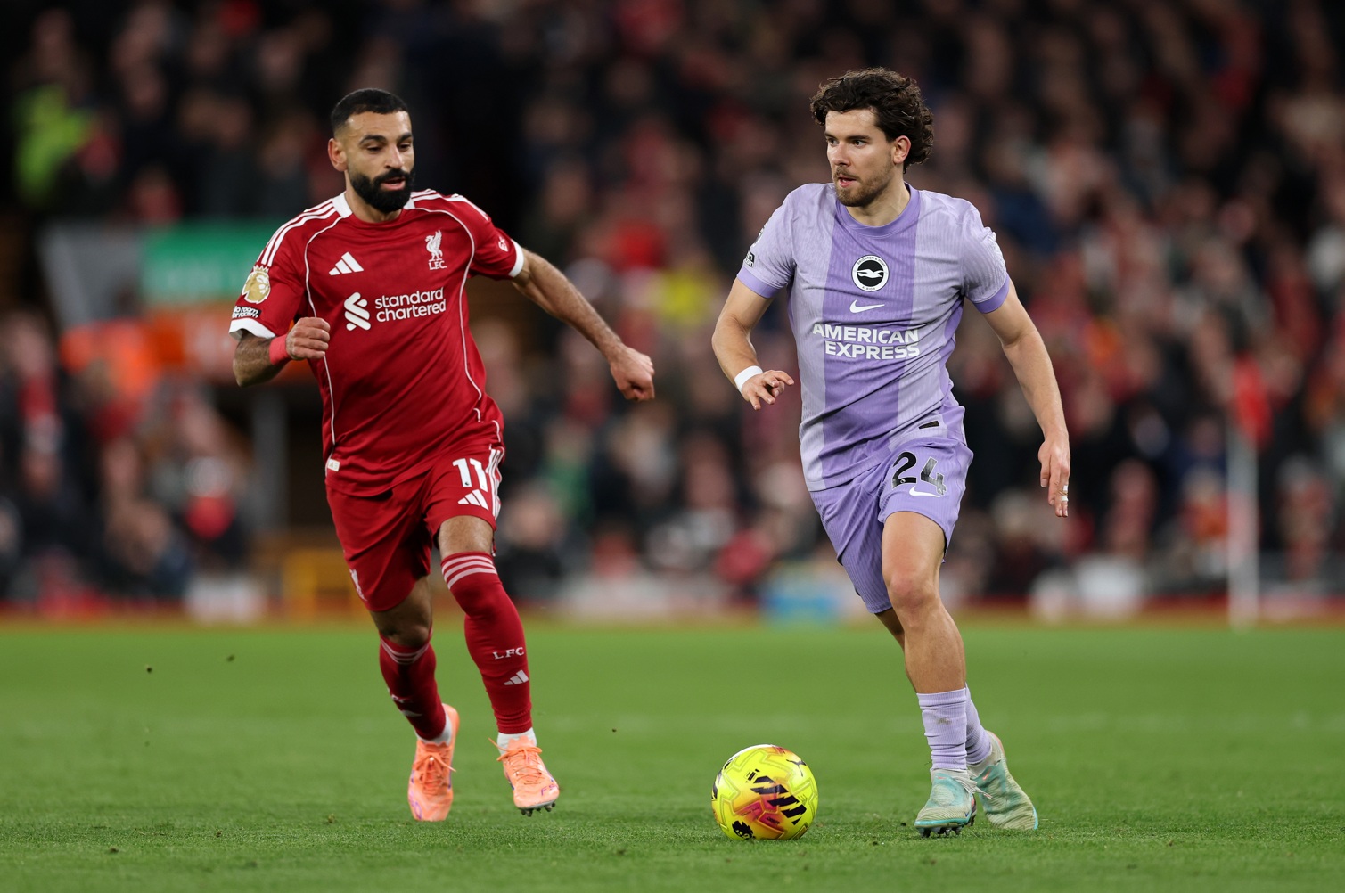 Mo Salah couldn't be faulted for his work ethic in Liverpool's 2-0 win over Brighton on Saturday