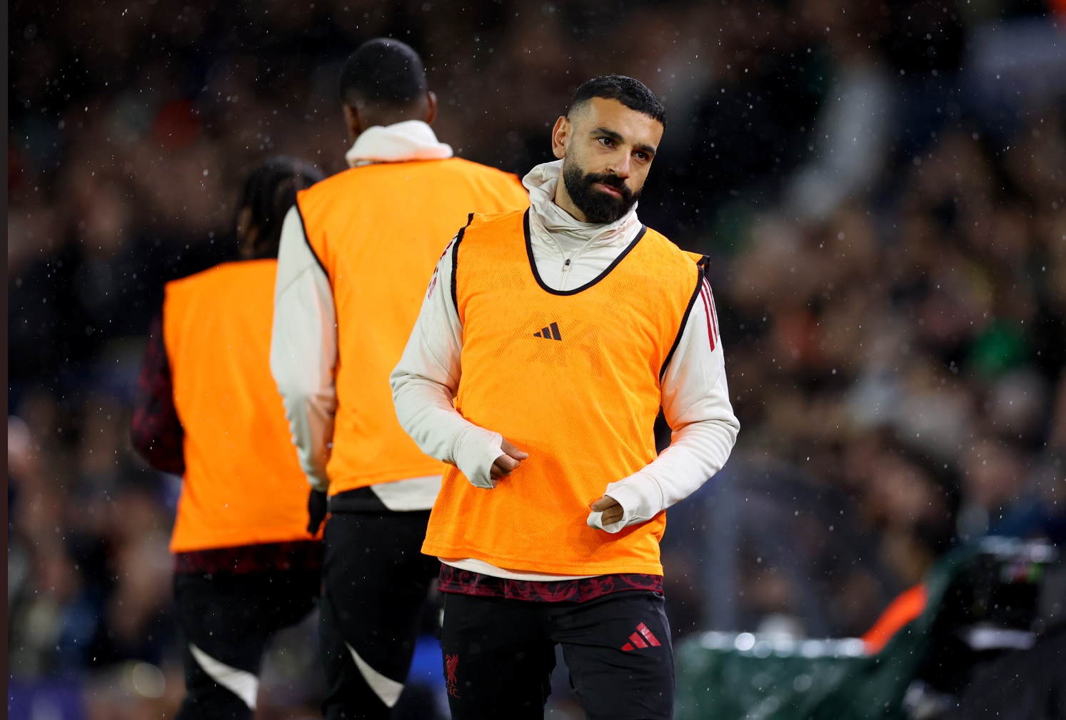 Mo Salah was an unused substitute in Liverpool's 3-3 draw at Leeds