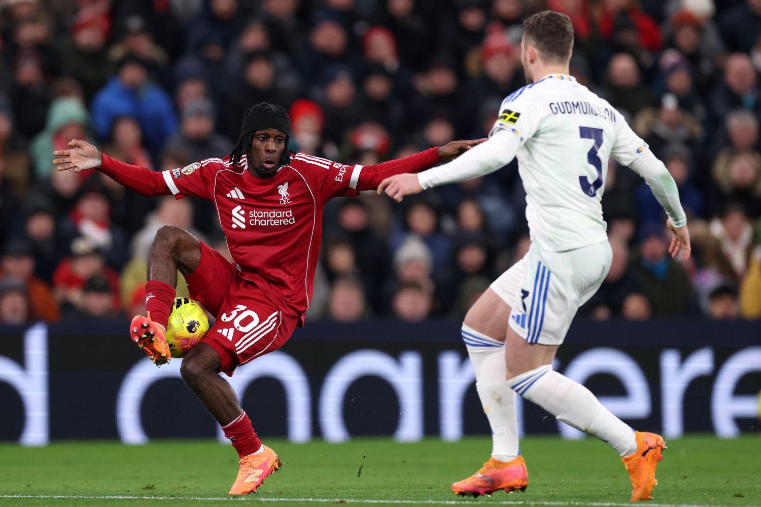 Jeremie Frimpong in action against Leeds