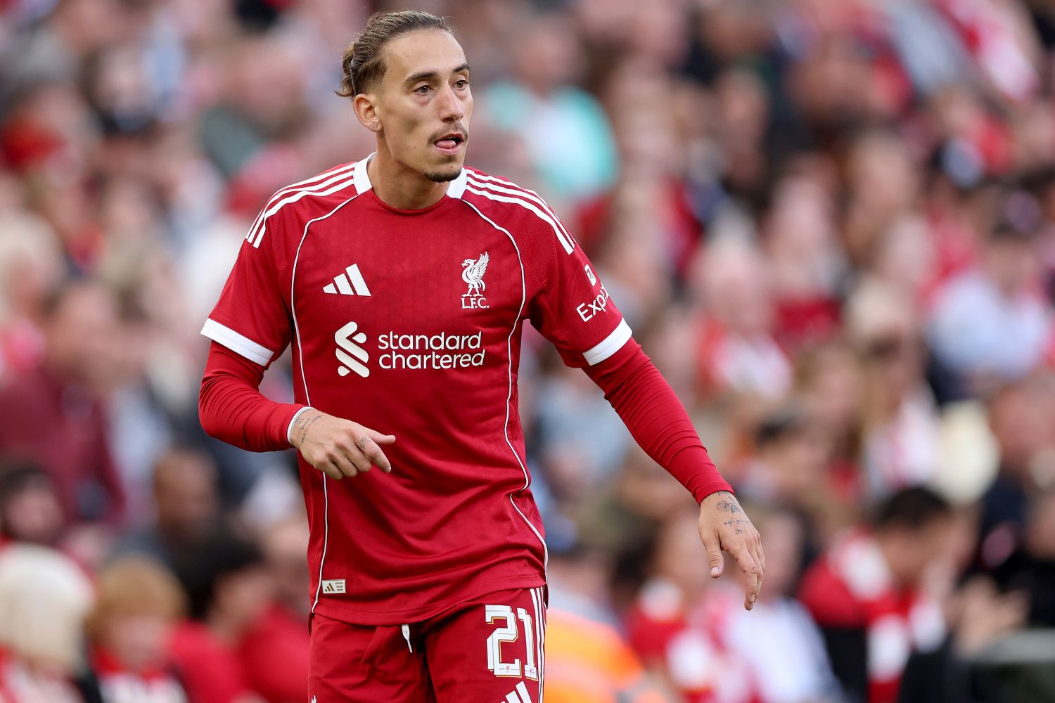 Kostas Tsimikas plays for Liverpool against Athletic Club Bilbao