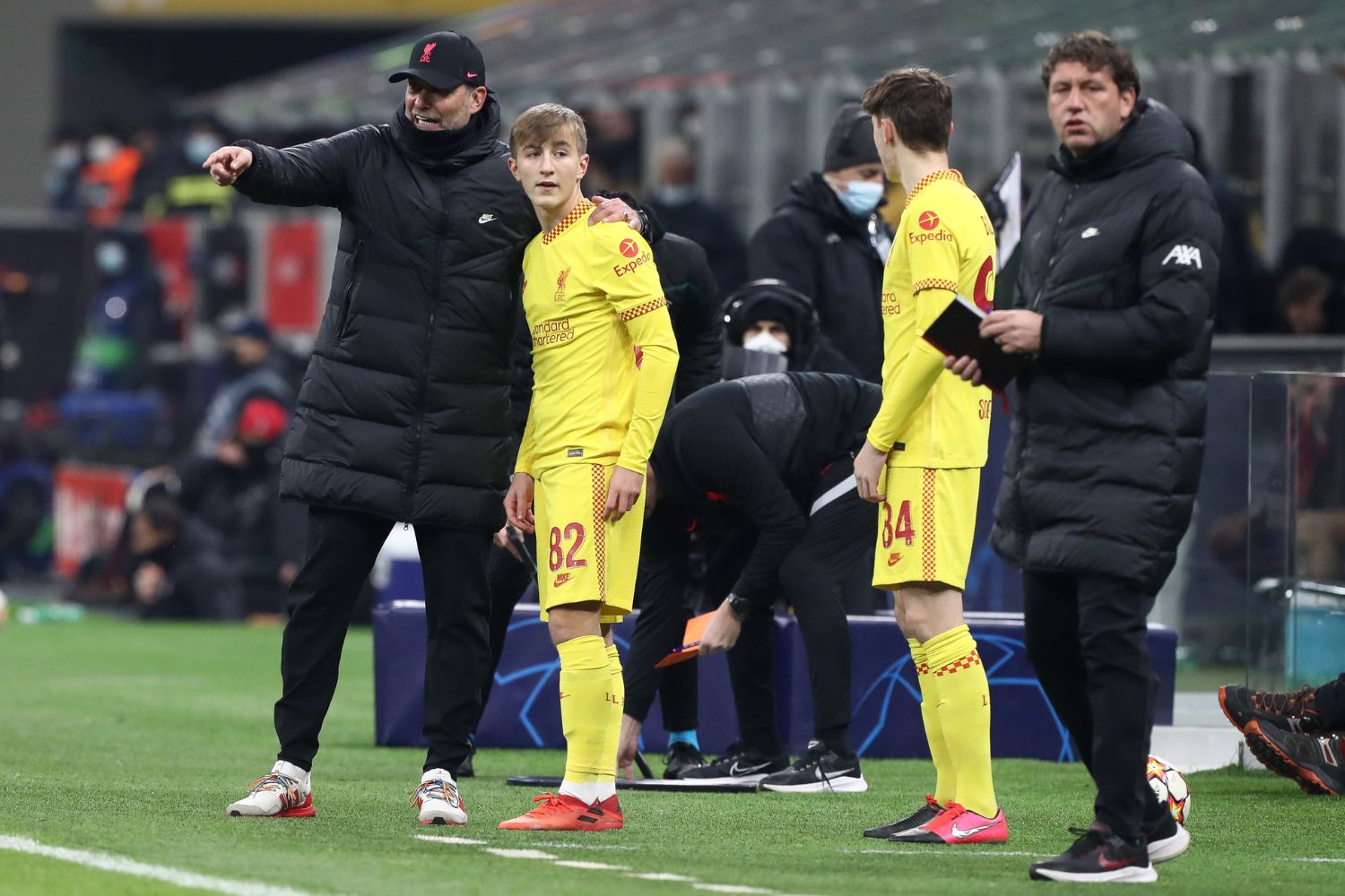 Max Woltman subbed on for Liverpool against AC Milan in 2021