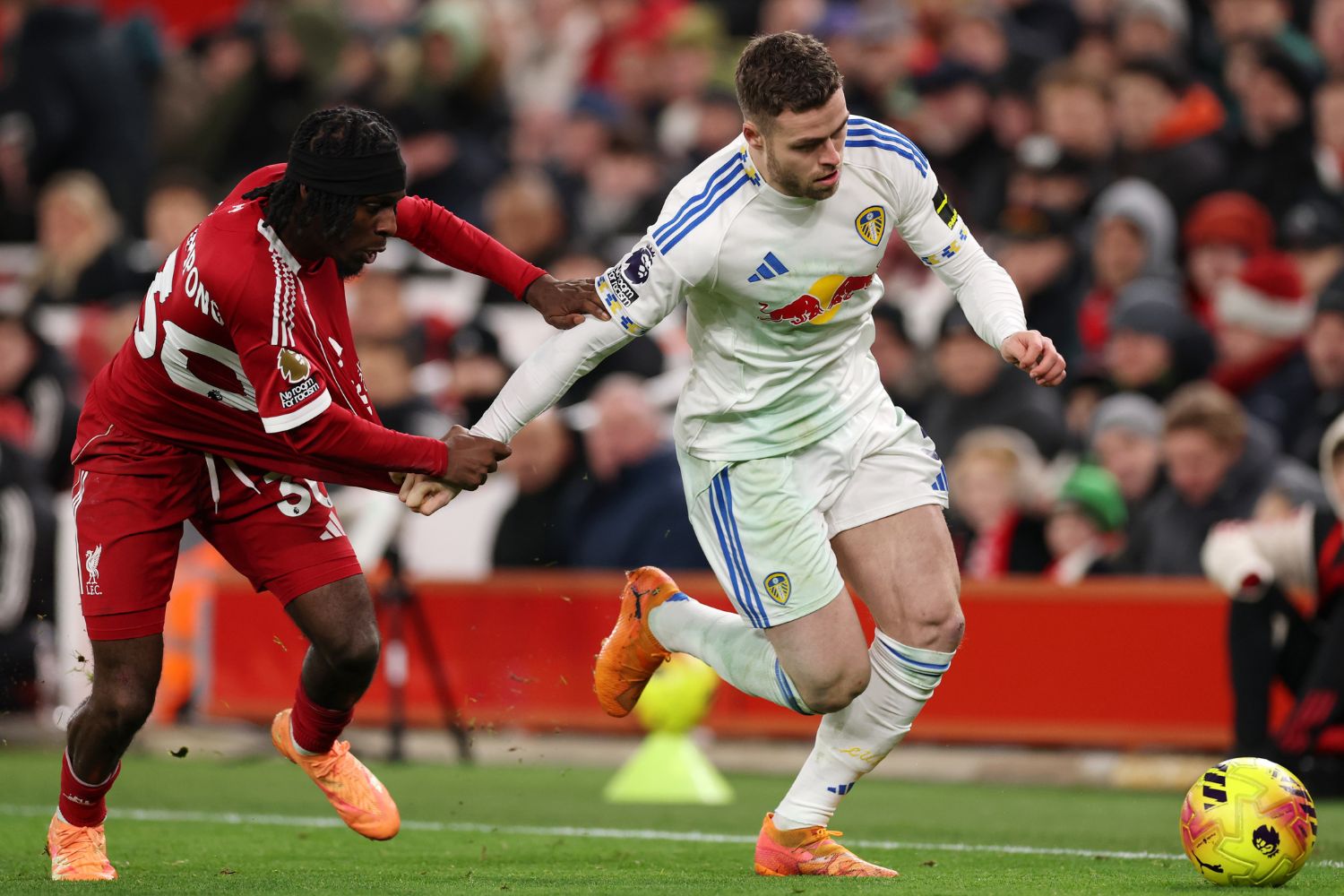 Jeremie Frimpong in action against Leeds
