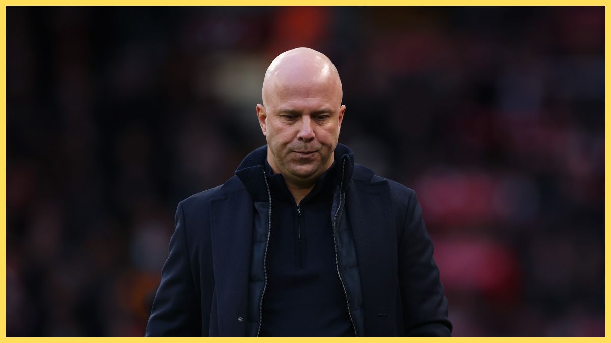 Arne Slot reacts against Burnley at Anfield