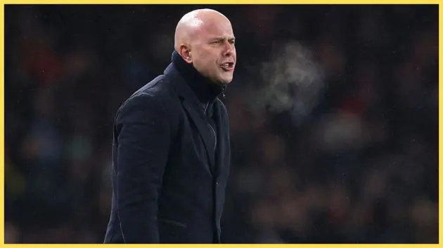 Arne Slot coaches Liverpool against Arsenal