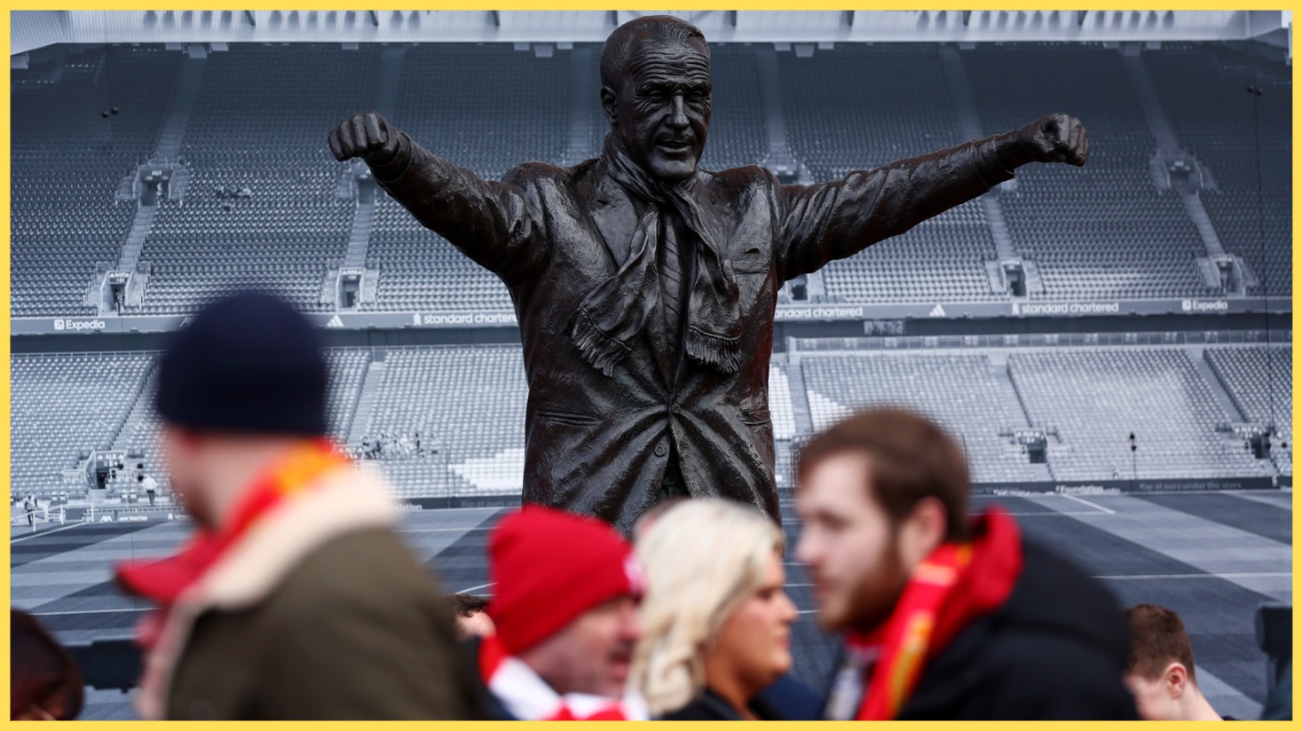 The statue of Bill Shankly outside Anfield