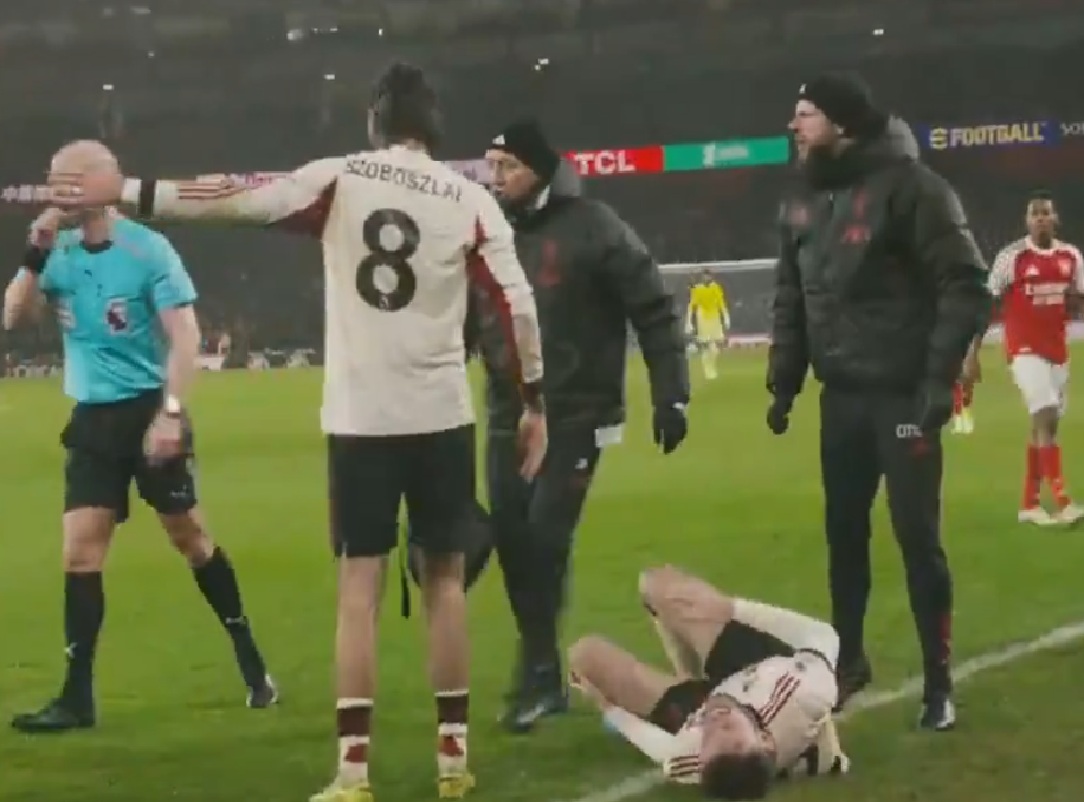 Conor Bradley lies injured on the turf during Liverpool's 0-0 draw at Arsenal