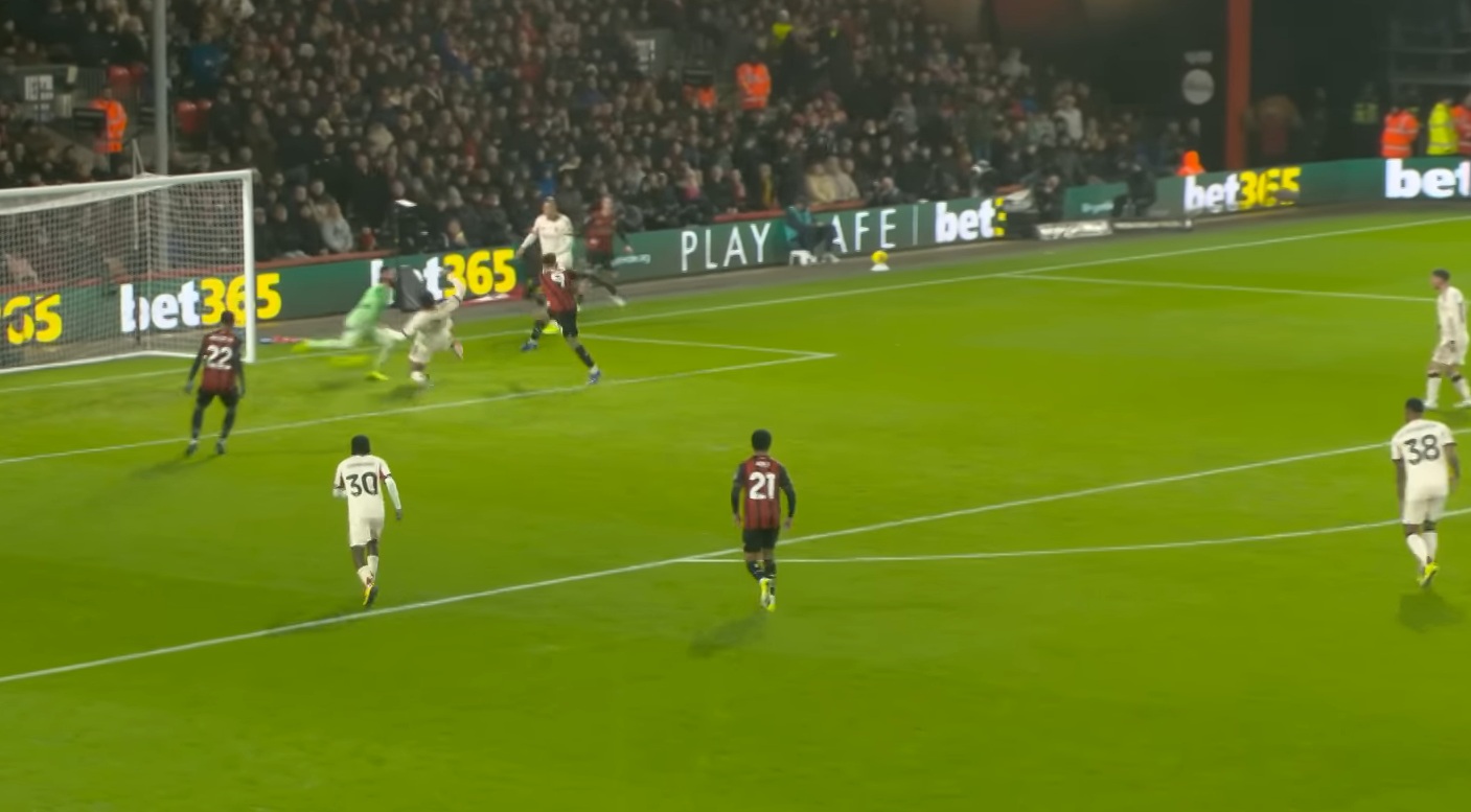 Evanilson gave Bournemouth the lead against Liverpool in the 26th minute on Saturday