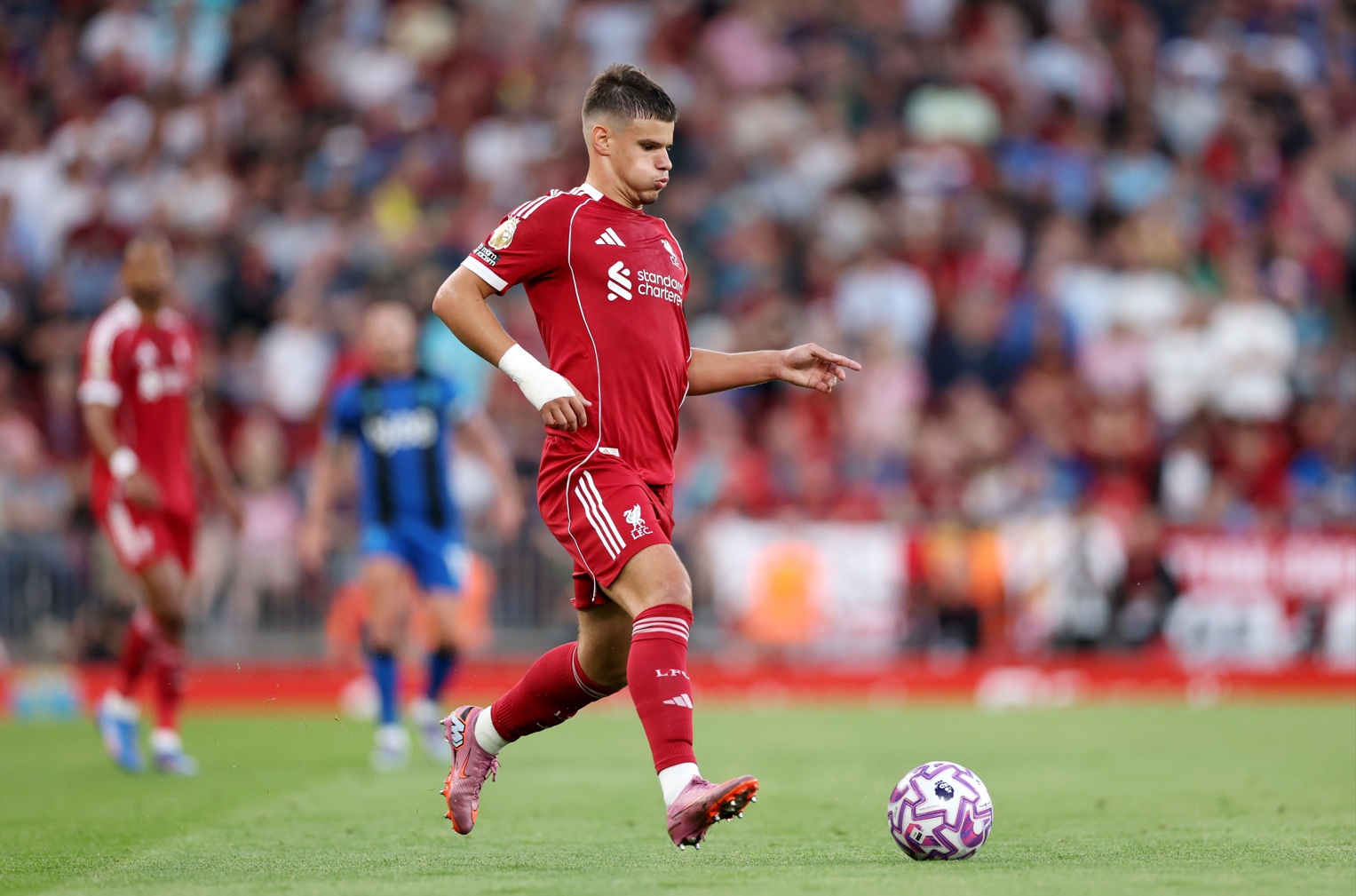 Milos Kerkez starts for Liverpool on his first return to his former club Bournemouth on Saturday evening