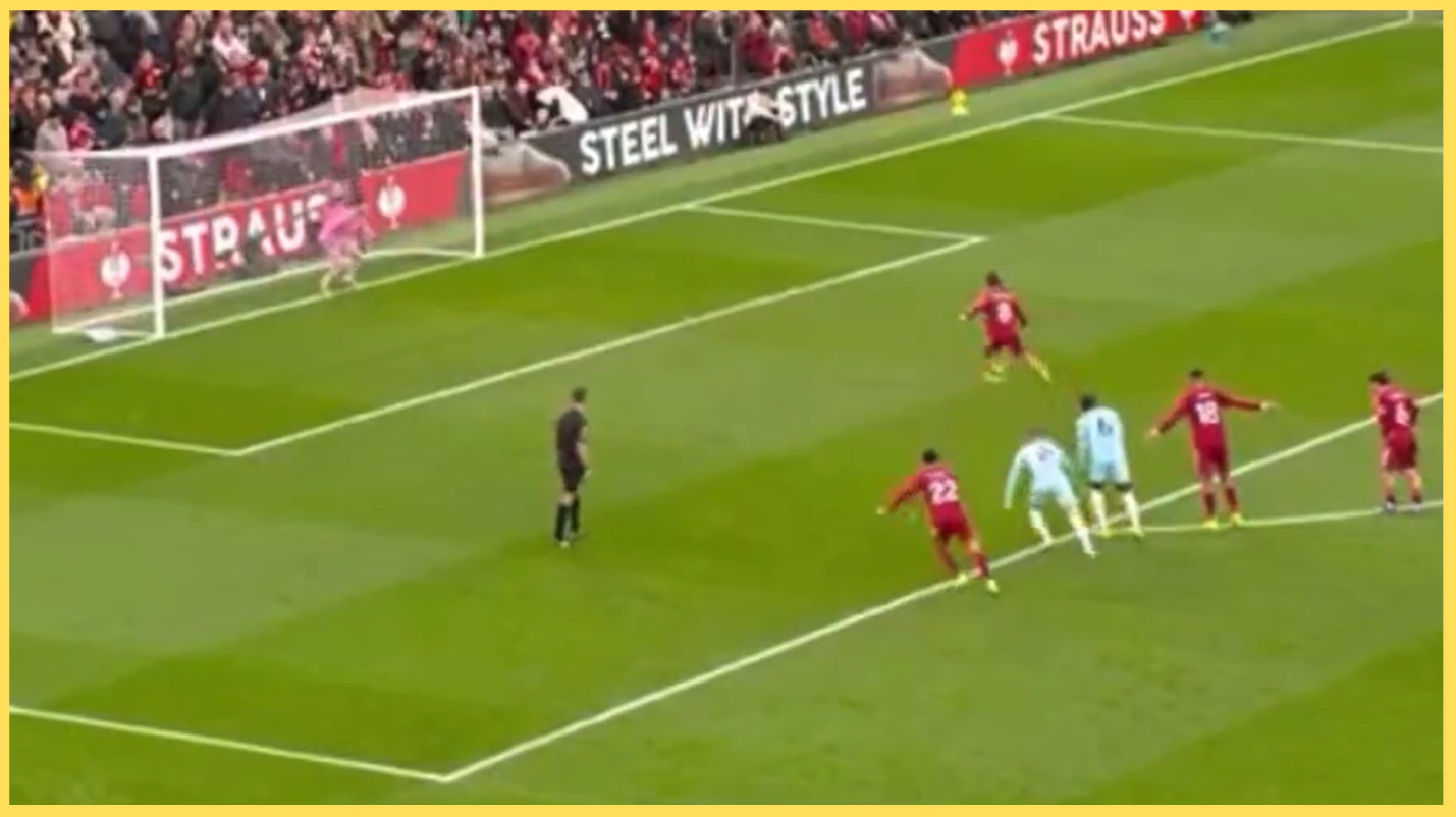 Dominik Szoboszlai struck the crossbar with his penalty against Burnley