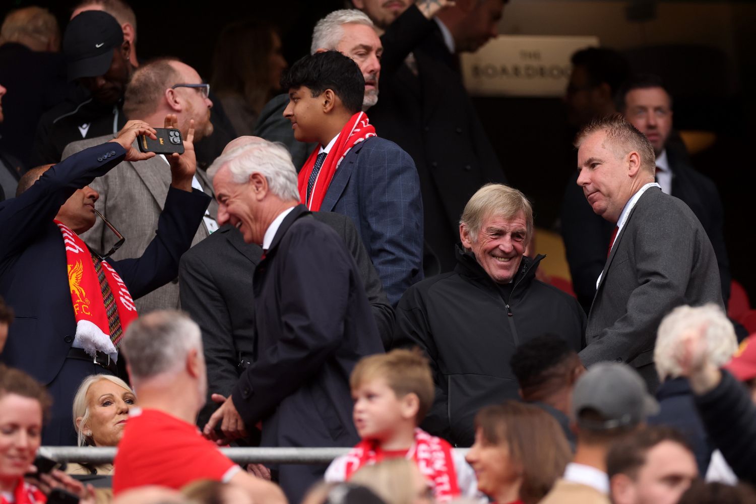 Former Liverpool player and manager Kenny Dalglish in attendance prior to the Premier League match between Liverpool and Everton