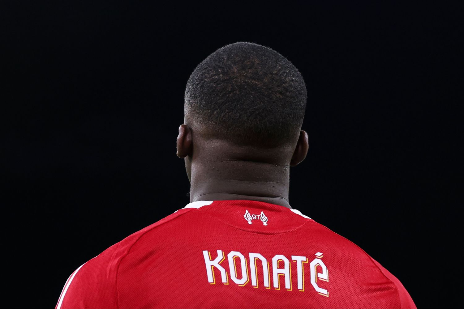 Ibou Konate plays against Brighton at Anfield in the FA Cup