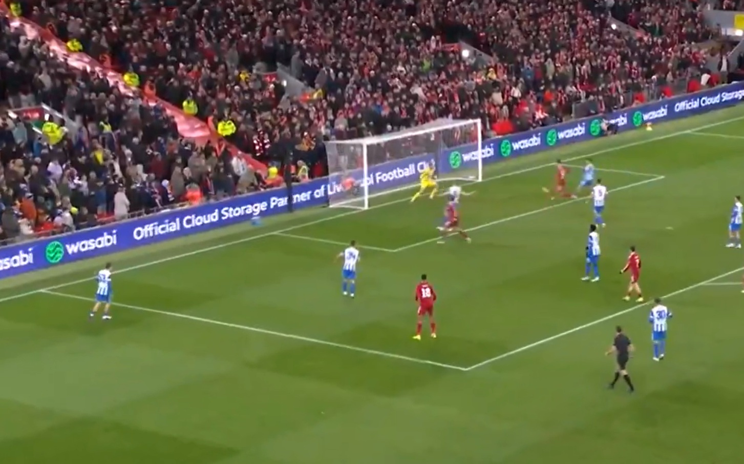 Curtis Jones finishes to the net from Milos Kerkez's low cross