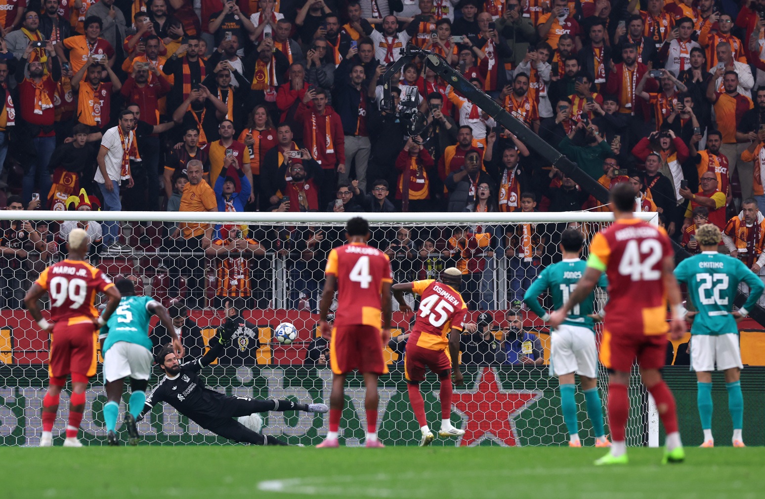 Victor Osimhen scored the winner from the penalty spot when Galtasaray beat Liverpool in September