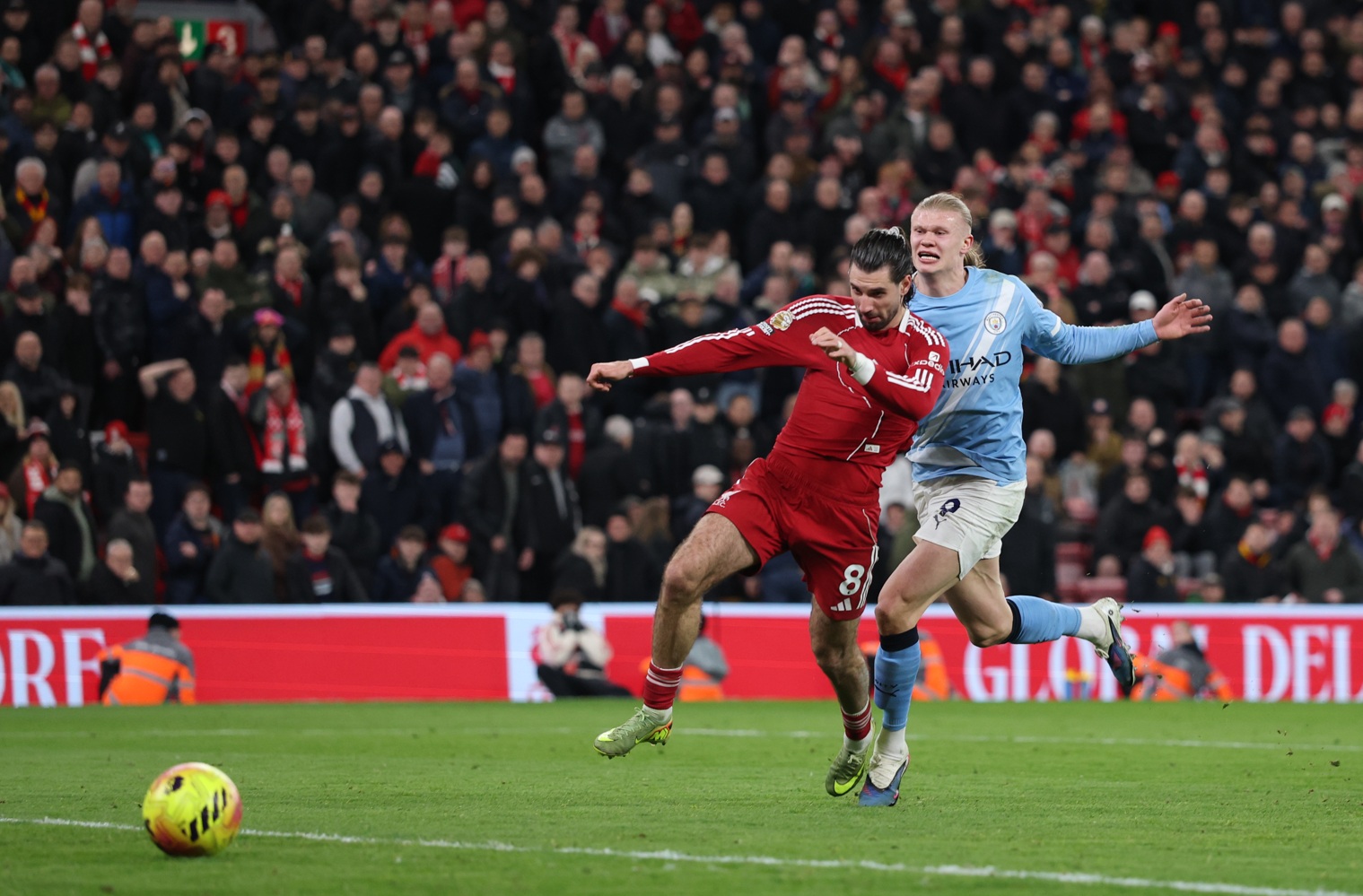 Erling Haaland had sympathy for Dominik Szoboszlai after the Liverpool midfielder's red card against Manchester City