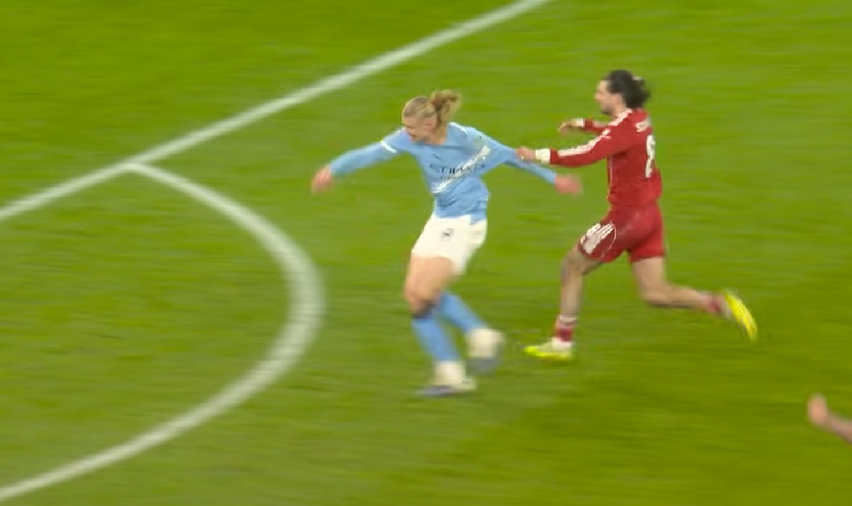 Dominik Szoboszlai was sent off for pulling back Erling Haaland and denying a goalscoring opportunity