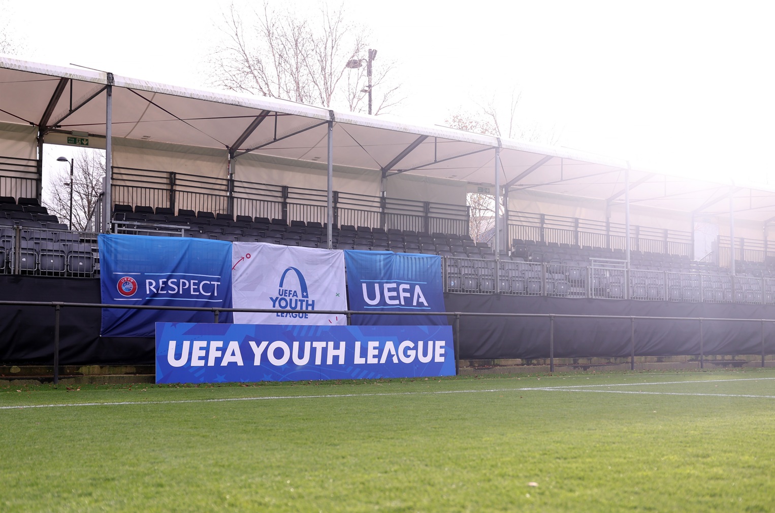 UEFA Youth League branding at the AXA Training Centre in Kirkby