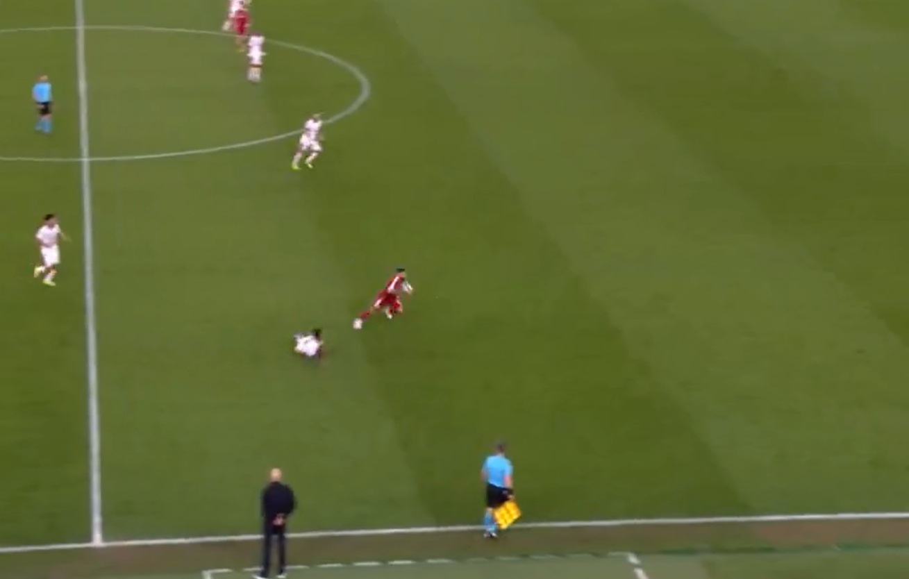 Mo Salah was penalised for an apparent foul on Ismail Jakobs