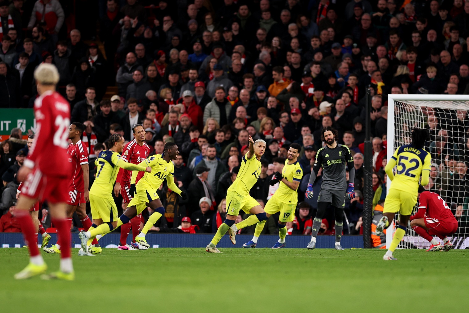 Richarlison celebrates his 90th-minute equaliser against Liverpool