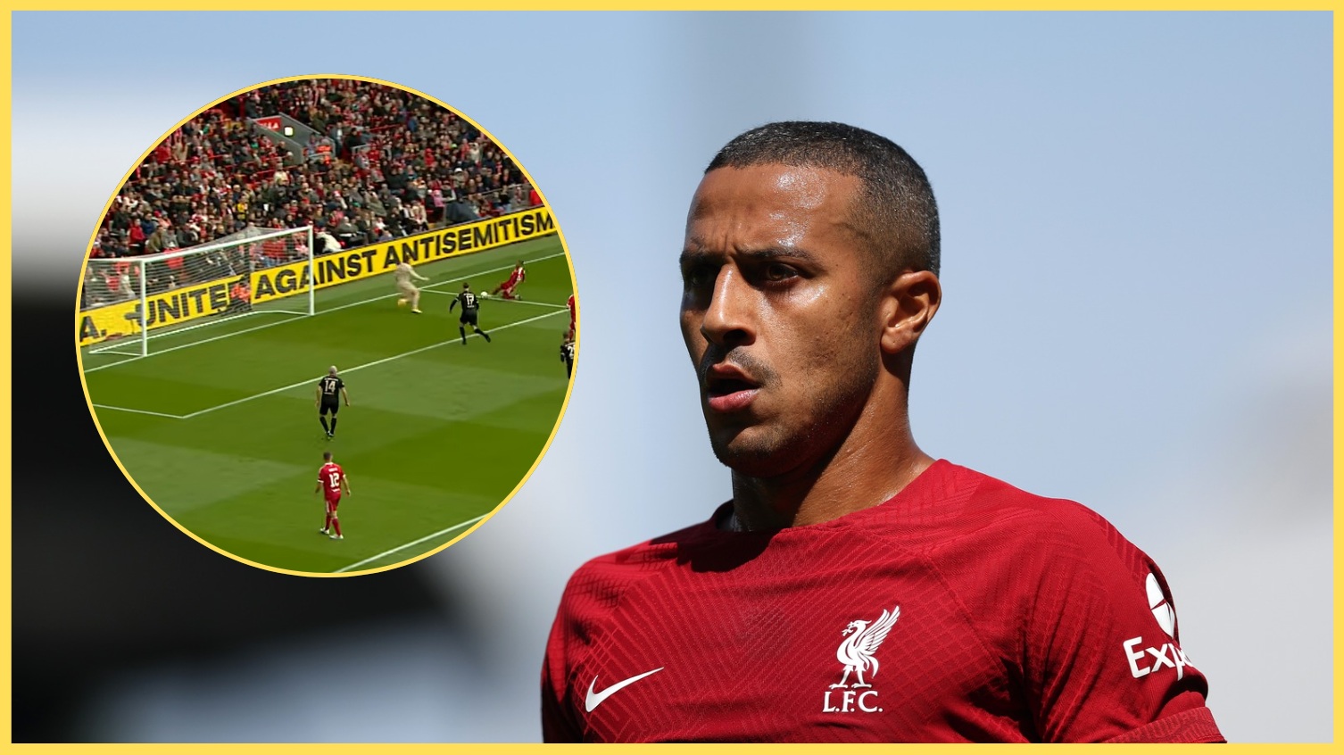 Thiago Alcantara scored in the first few minutes of the Liverpool Legends match at Anfield