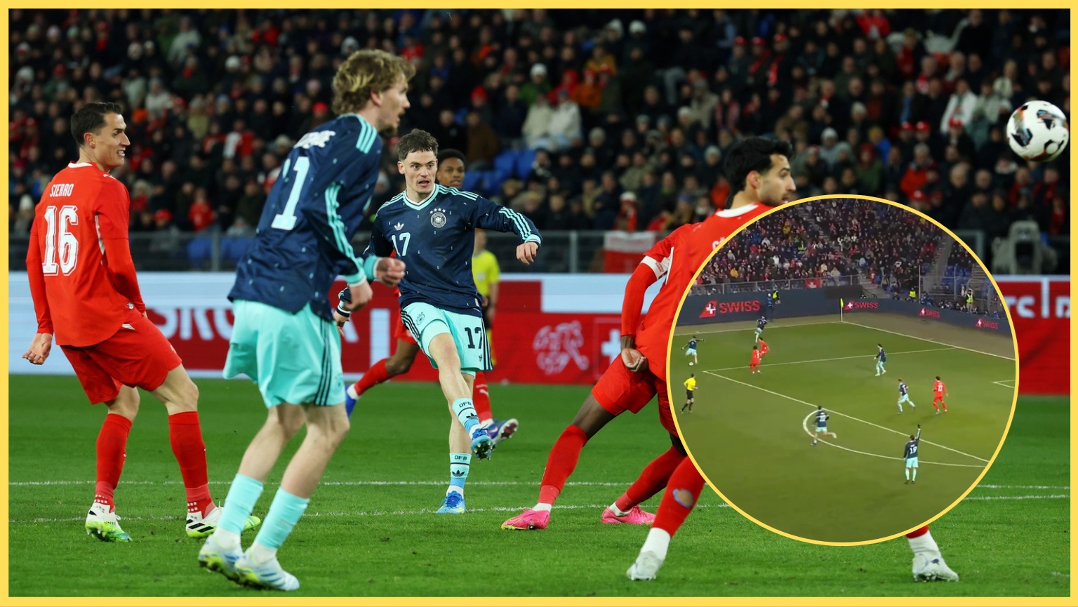 Florian Wirtz scored an outrageous goal in Germany's 4-3 win over Switzerland