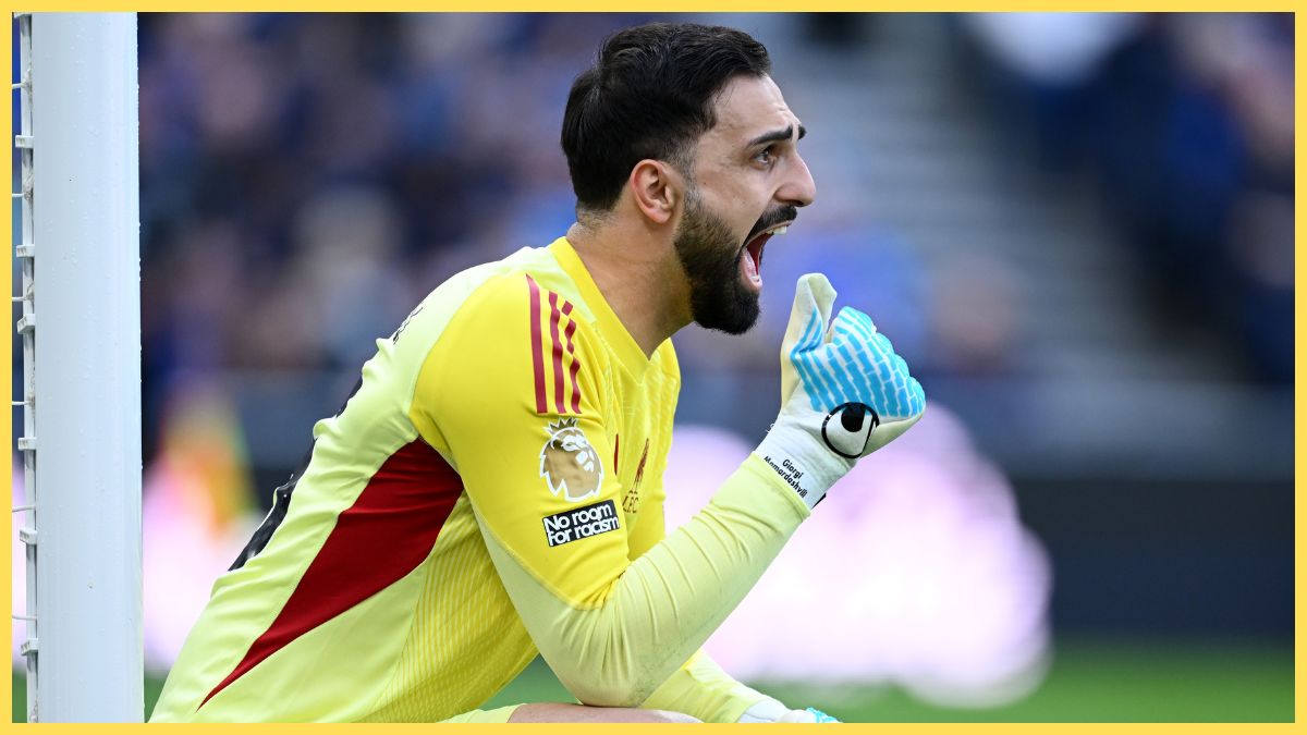 Giorgi Mamardashvili of Liverpool during the Premier League match between Everton and Liverpool at Hill Dickinson Stadium