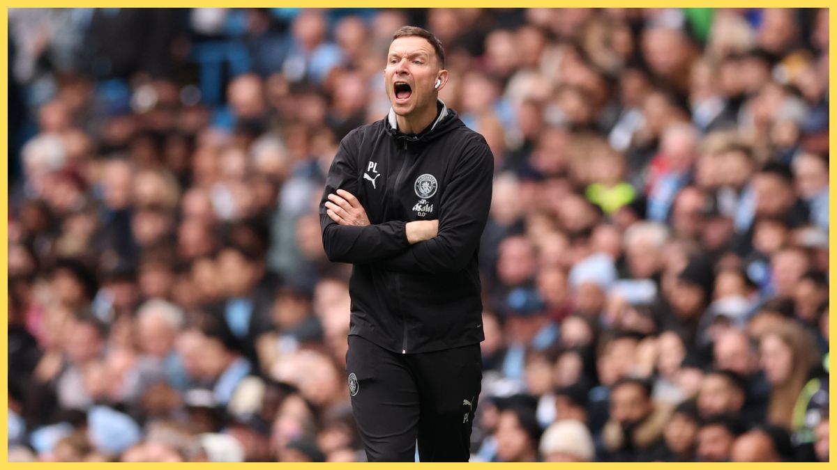 Pepijn Lijnders, assistant manager of Manchester City reacts during the Emirates FA Cup Quarter Final match between Manchester City and Liverpool at Etihad Stadium