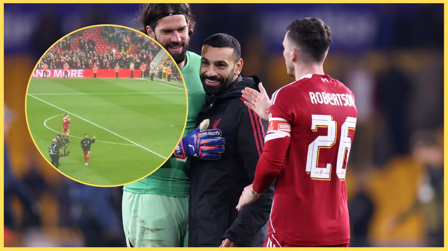 Andy Robertson and Mo Salah were serenaded by the fans at Anfield after Liverpool's win over Fulham