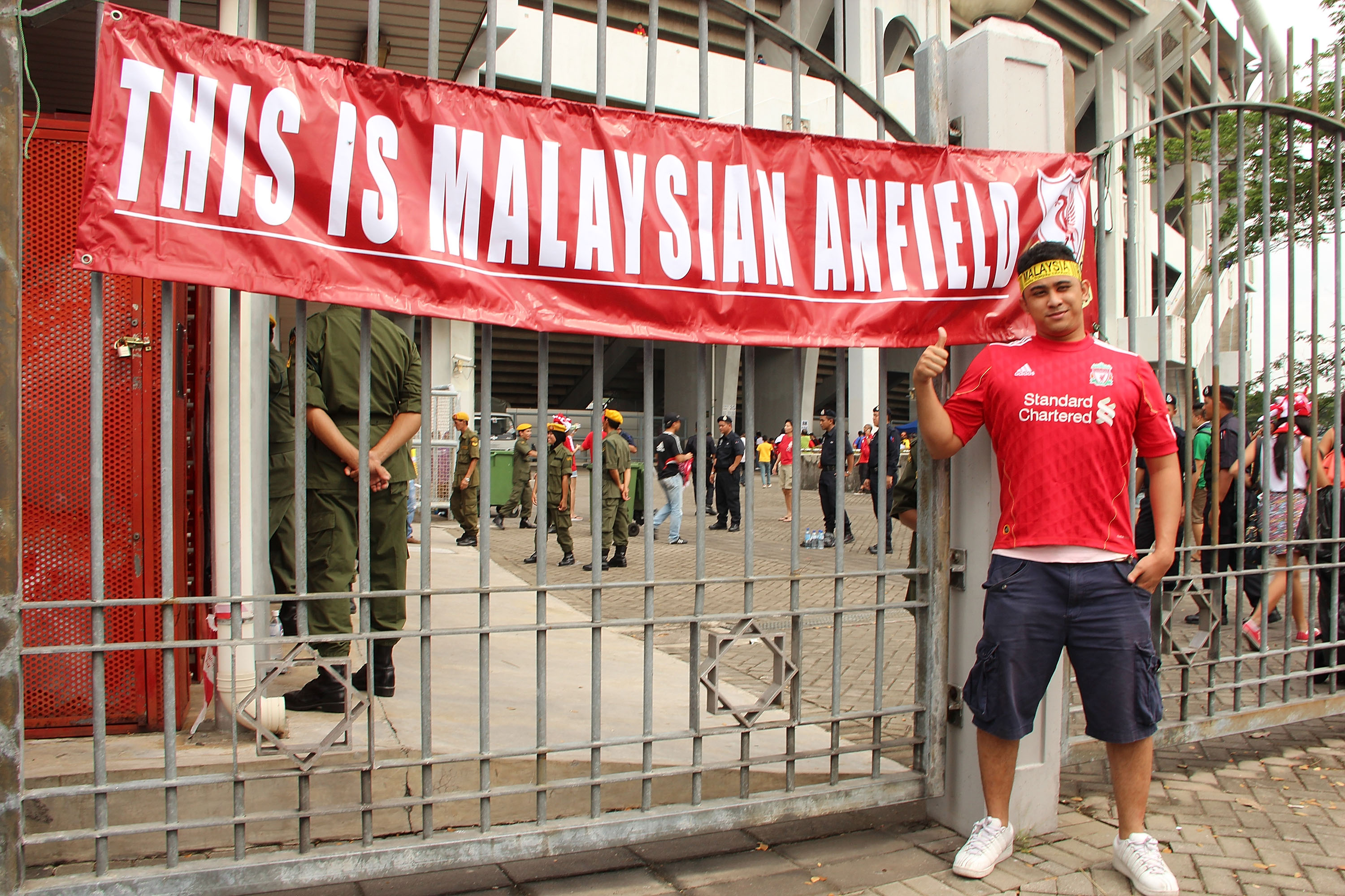 A Malaysian Liverpool supporter displays his devotion to the Reds