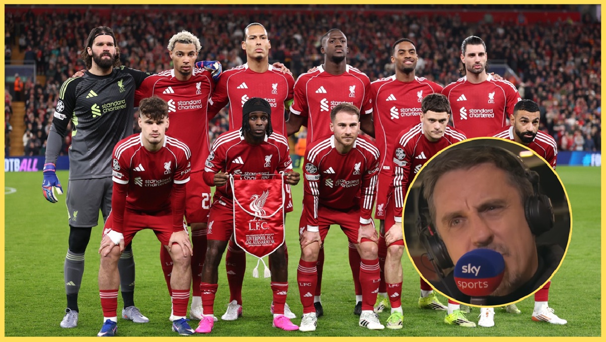 Gary Neville named Dominik Szoboszlai's free kick against Arsenal as his goal of the season