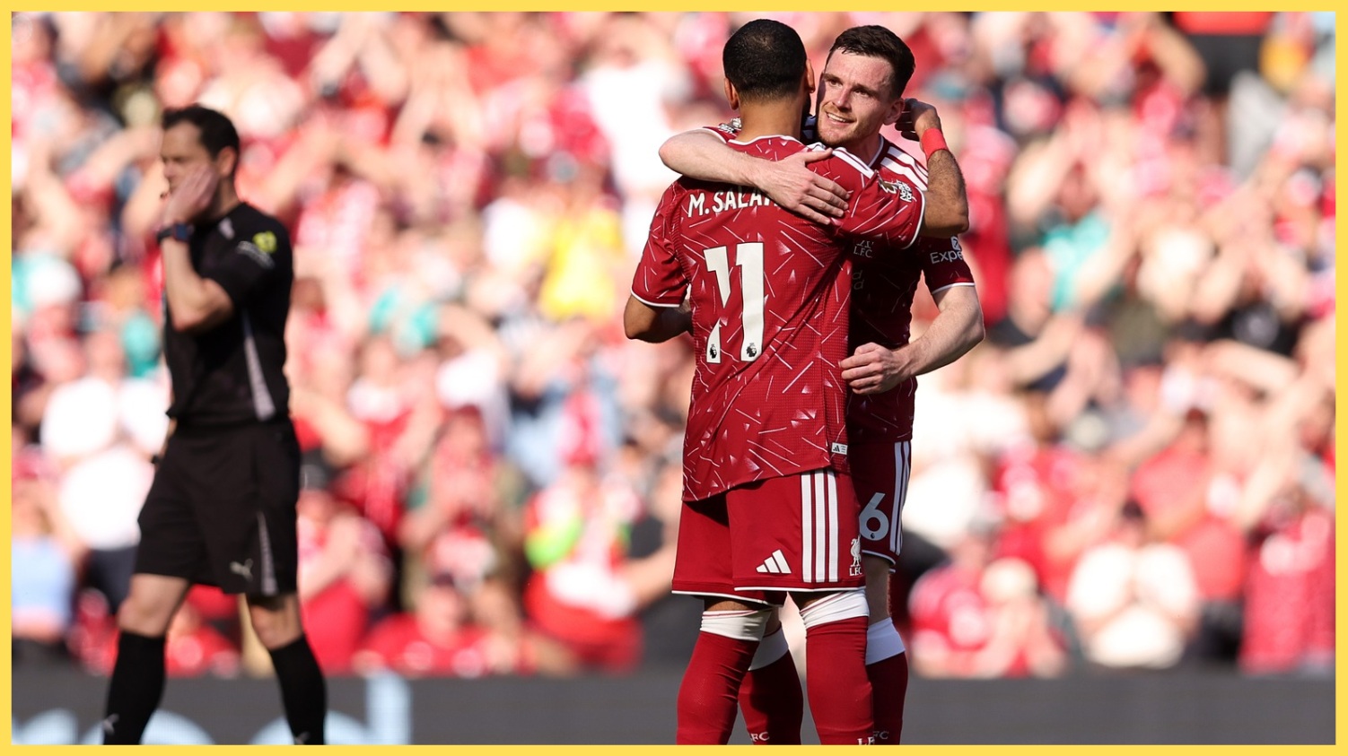 Mo Salah and Andy Robertson bade farewell at Anfield on Sunday