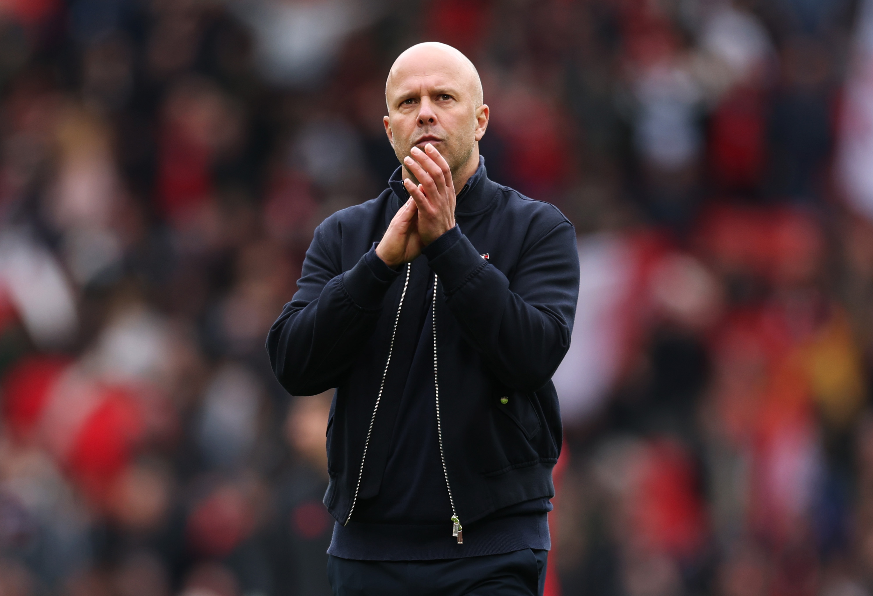 Arne Slot applauds Liverpool fans in one of his final games as head coach