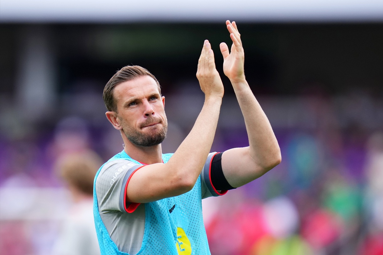 Jordan Henderson applauds the fans after England's win over Costa Rica