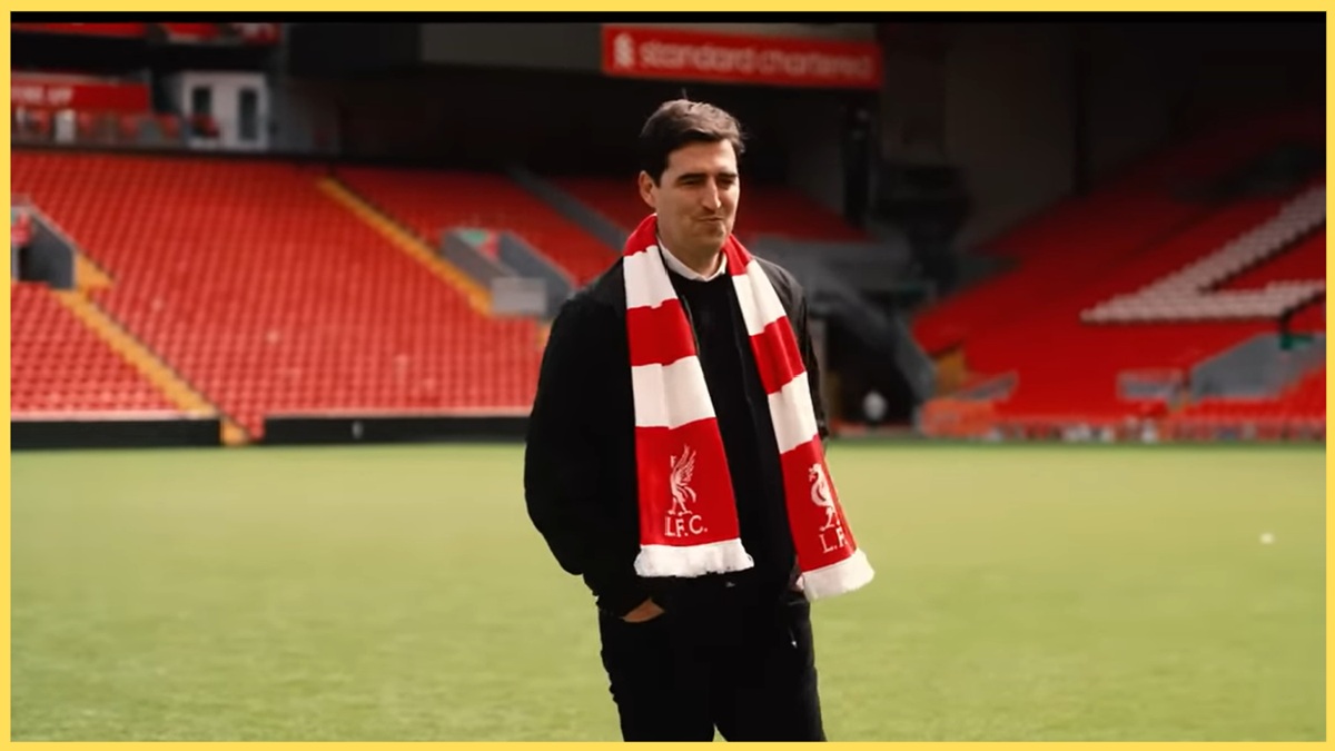 Andoni Iraola takes in the surroundings of Anfield after being named as Liverpool head coach