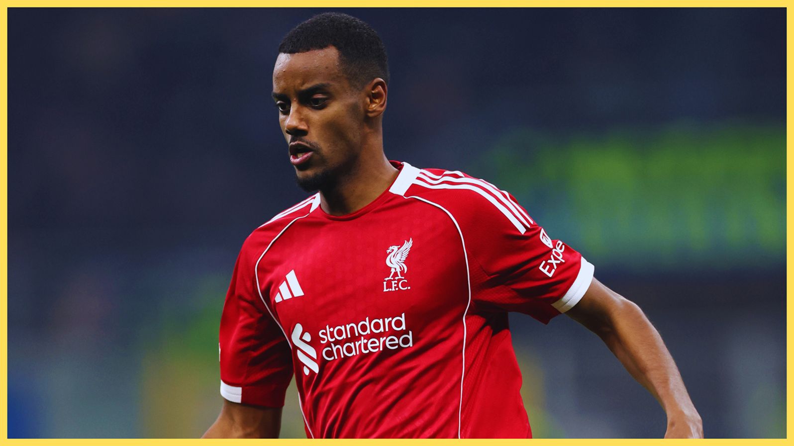Alexander Isak runs on the pitch during Liverpool game.