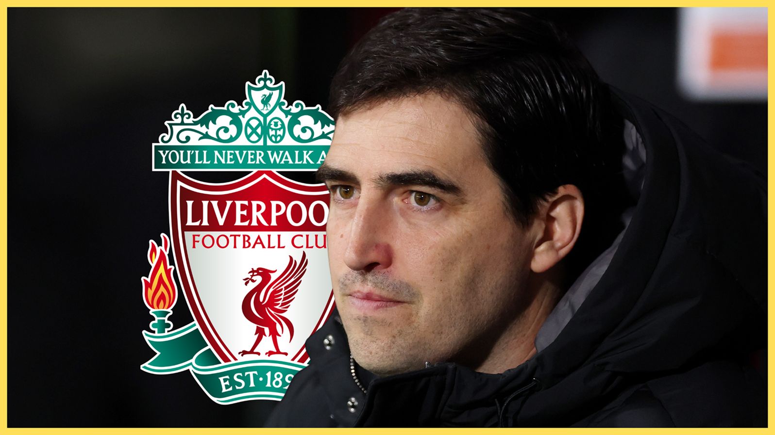 Liverpool manager Andoni Iraola looks on during Bournemouth game in the Premier League.