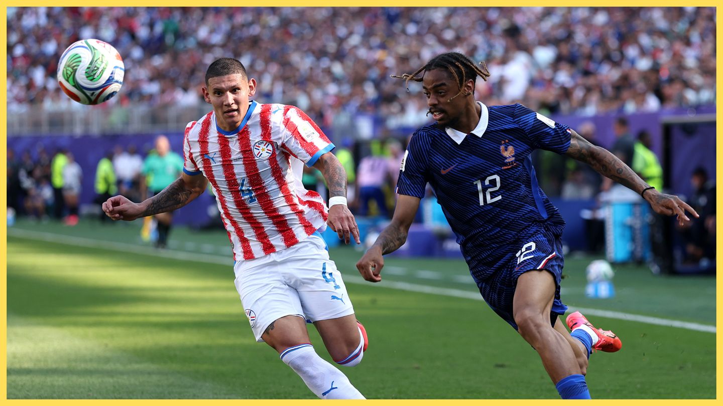 Liverpool transfer target Bradley Barcola chases a loose ball playing for France at the World Cup.