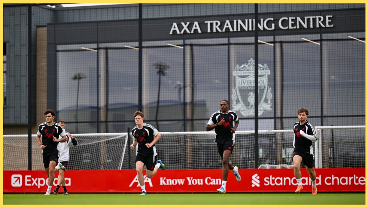 Liverpool players are put through their paces at the AXA Training Centre