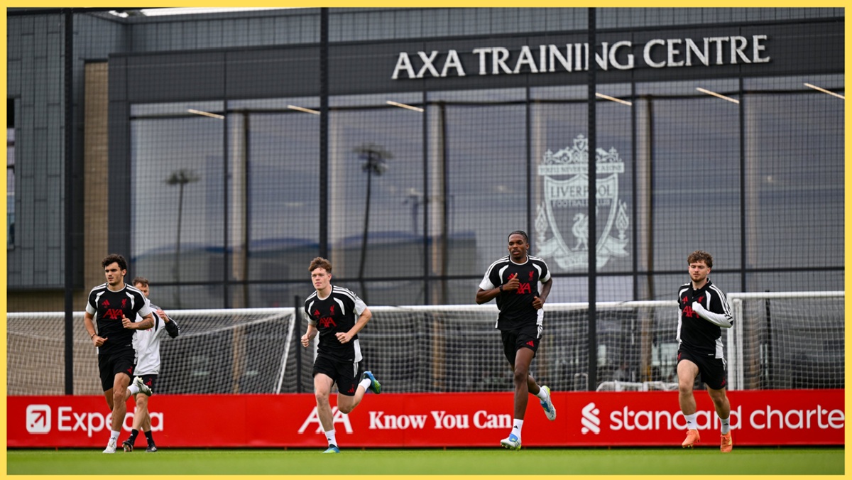 Liverpool players are put through their paces at the AXA Training Centre