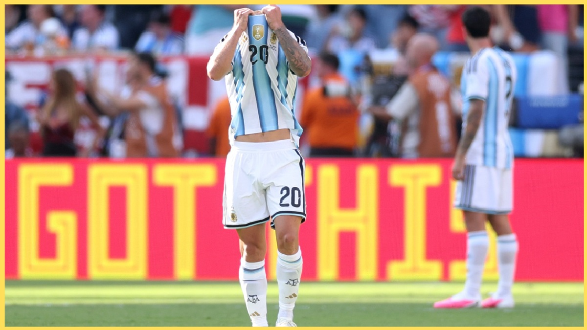 Alexis Mac Allister reacts with anguish during the World Cup final