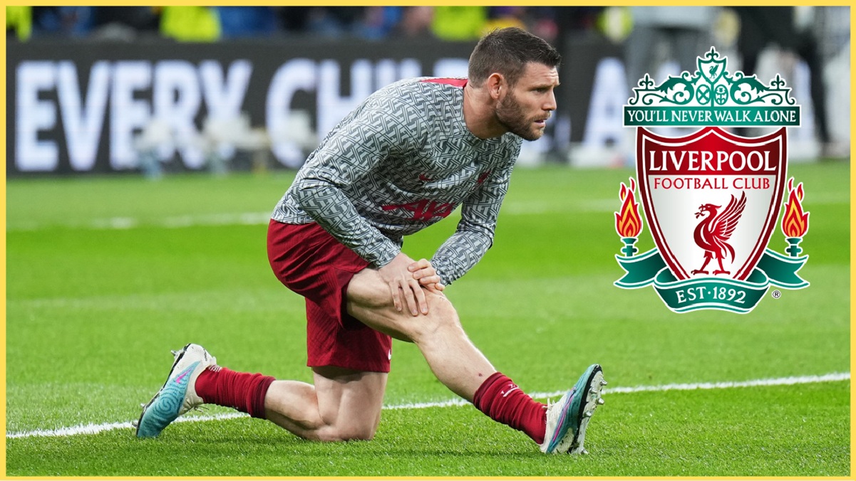 James Milner warming up for Liverpool before a Champions League match