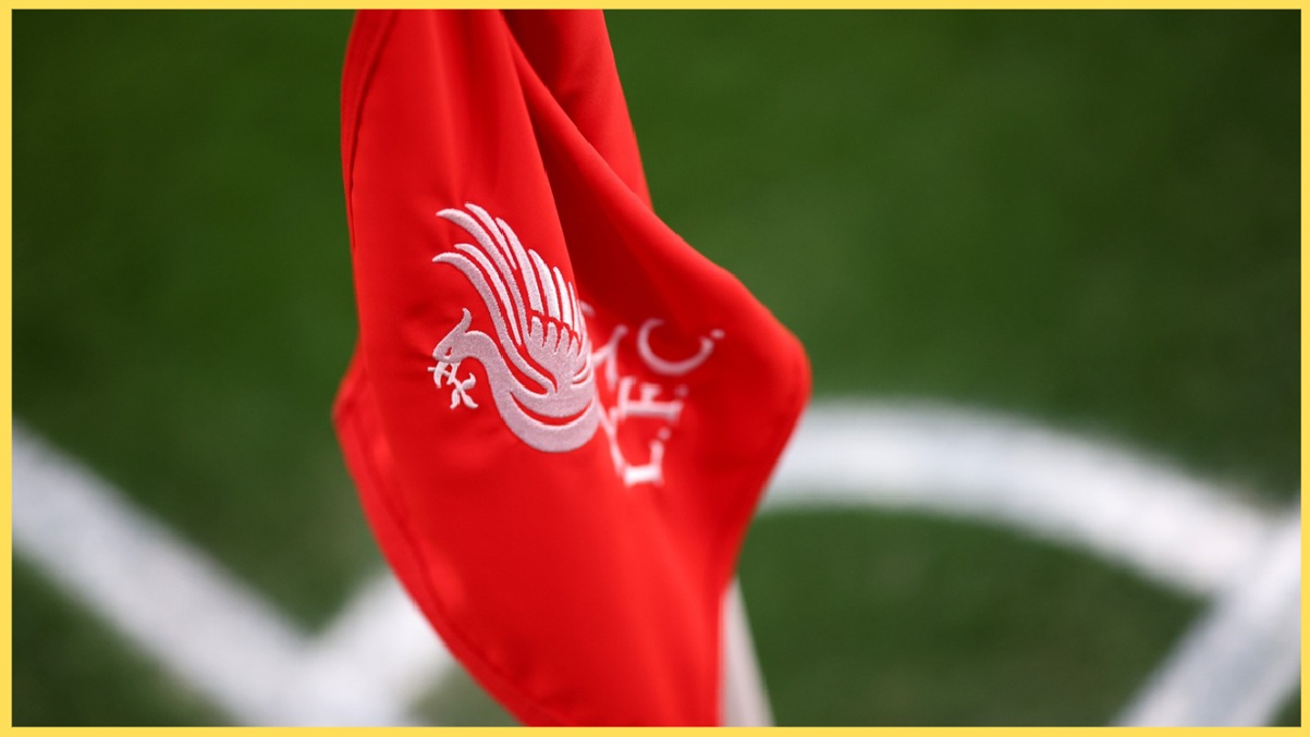 A photo of one of the corner flags at Anfield