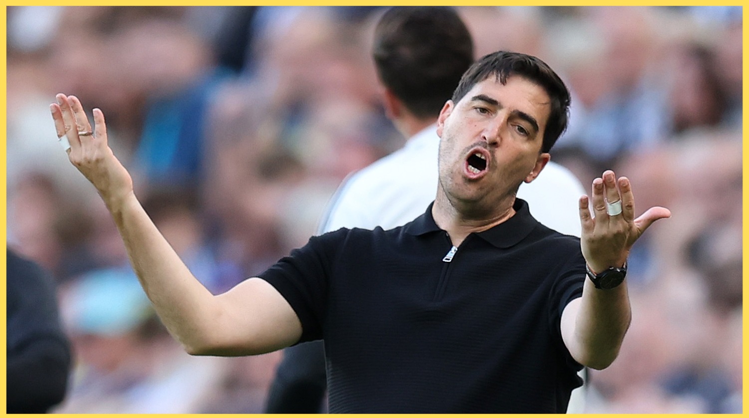Andoni Iraola cuts a frustrated figure on the touchline