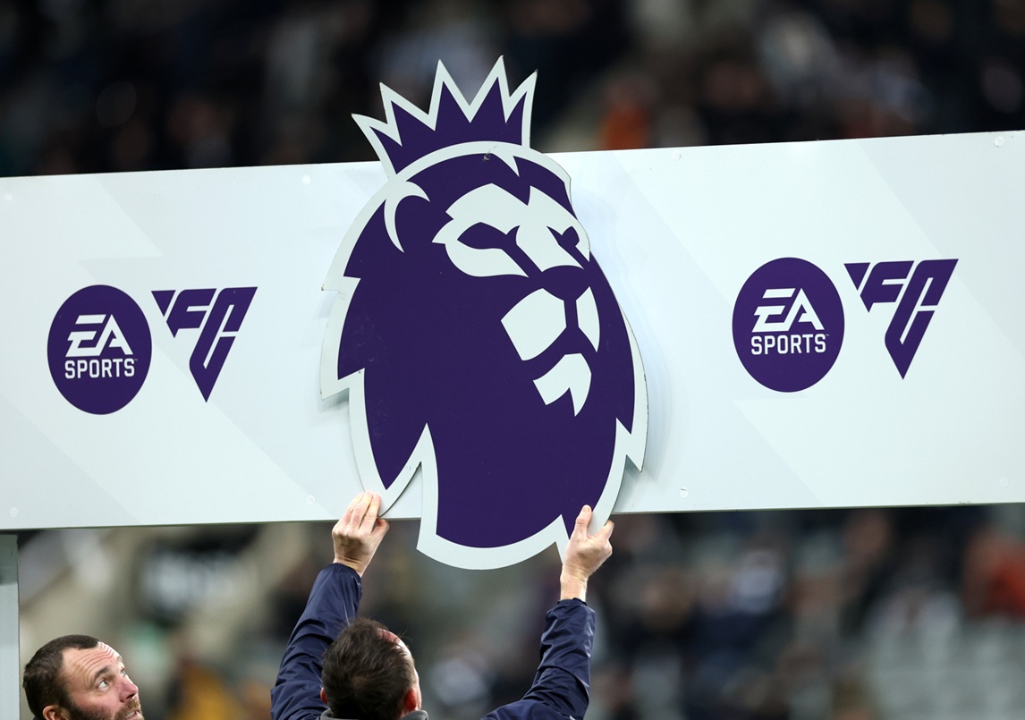 The Premier League logo is attached to a board