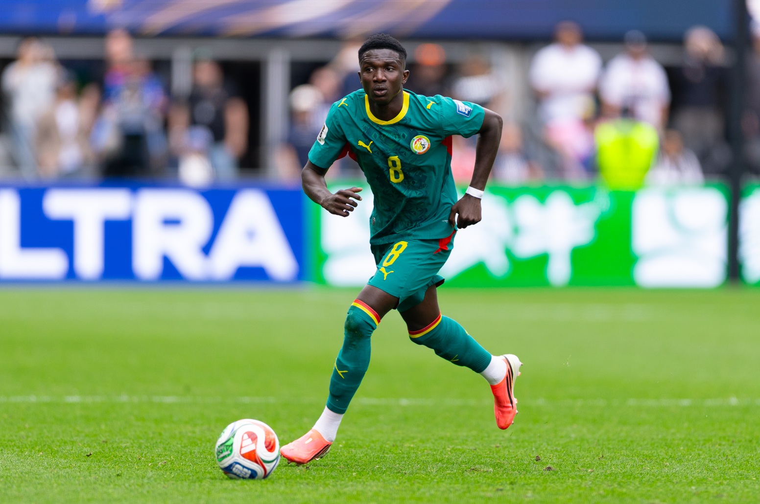 Lamine Camara in action for Senegal at the World Cup