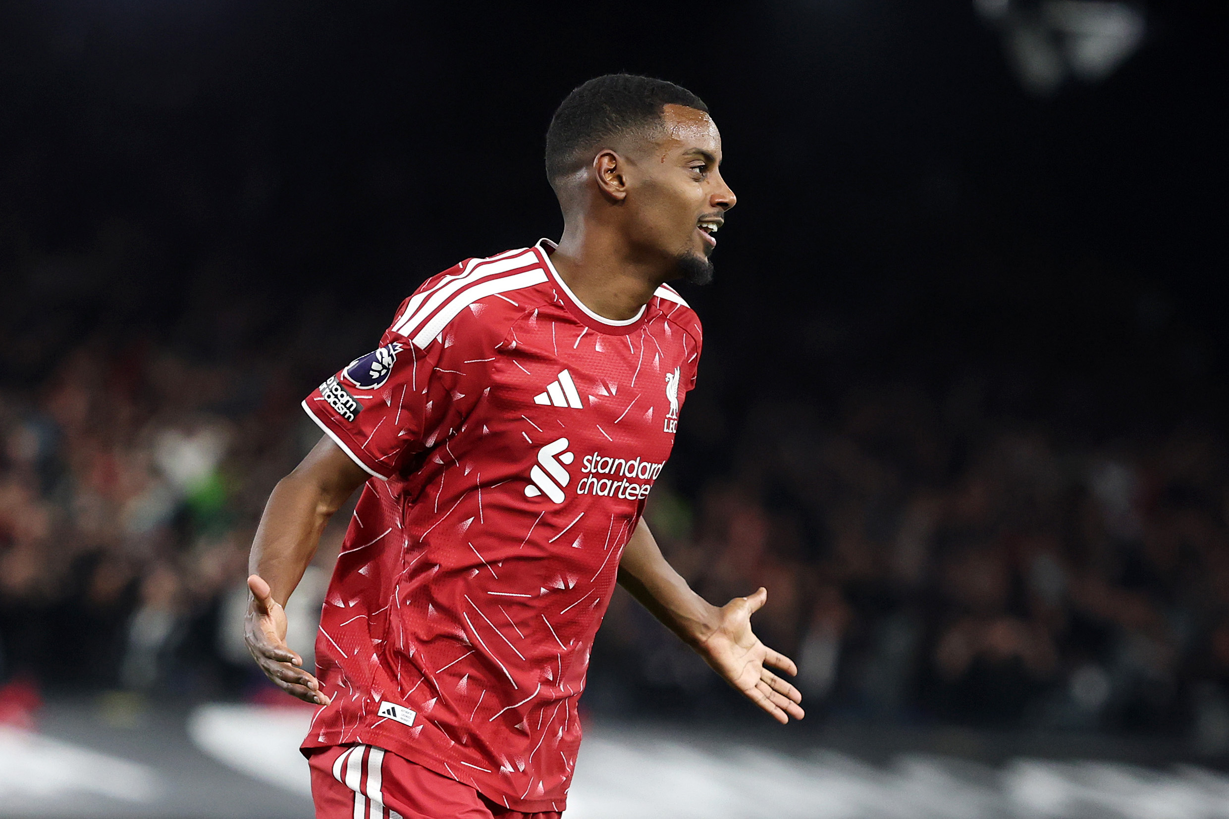 Alexander Isak celebrates after scoring against Ipswich