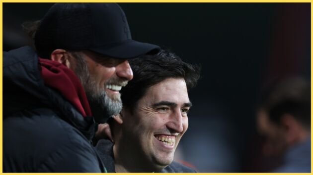 Jurgen Klopp and Andoni Iraola pictured together in January 2024