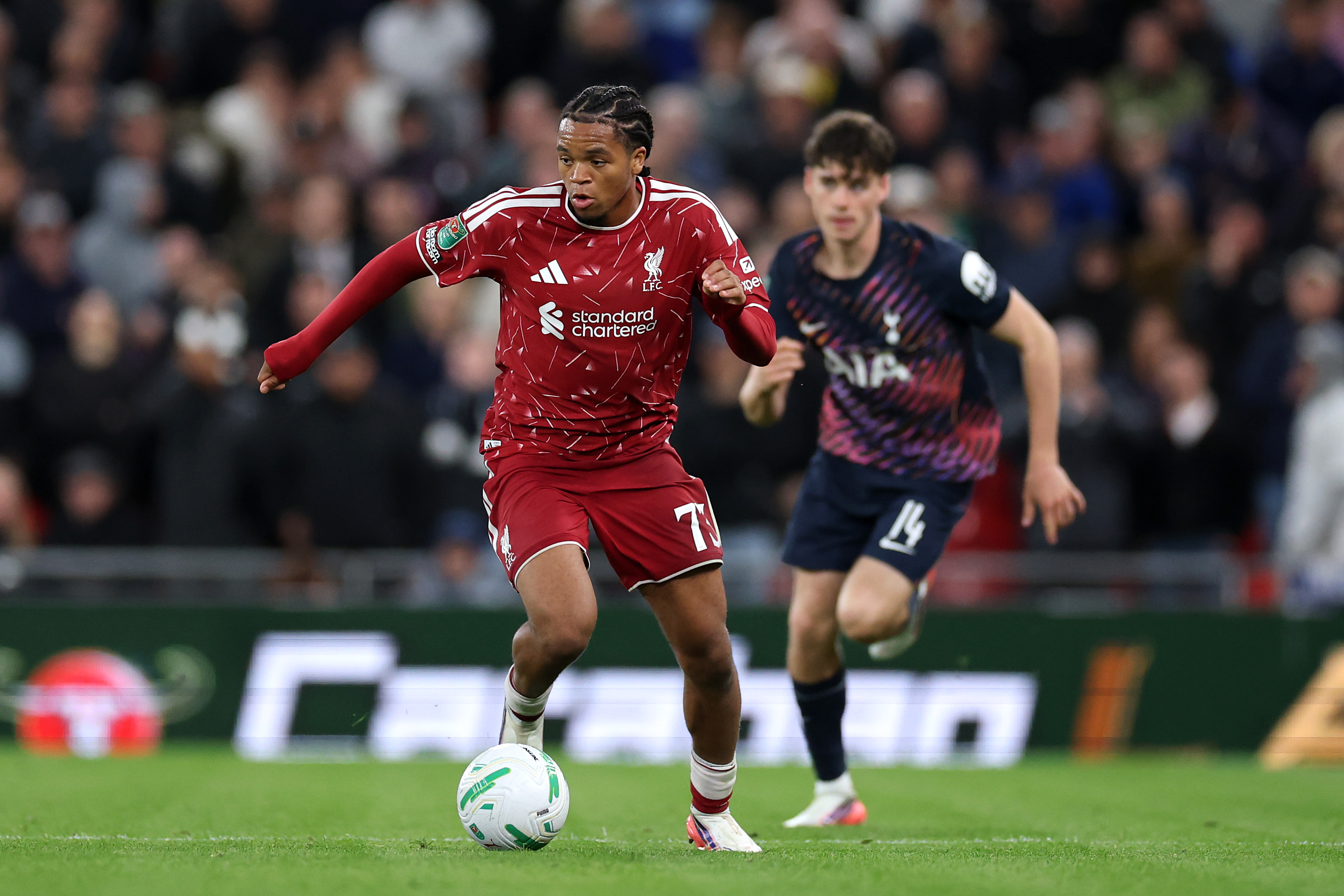 Rio Ngumoha accelerates away from Archie Gray